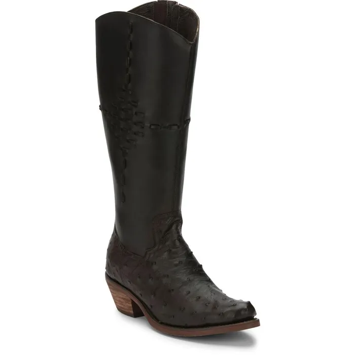 WOMEN Mcalester 15034 Full Quill Western Boot Nicotine Brown Justin Boots Western