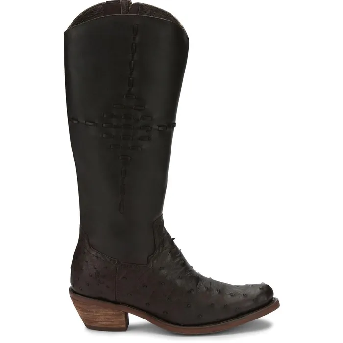 WOMEN Mcalester 15034 Full Quill Western Boot Nicotine Brown Justin Boots Western