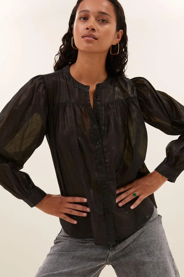 Women Meggie Lurex Blouse Midnight Bybar Blouses