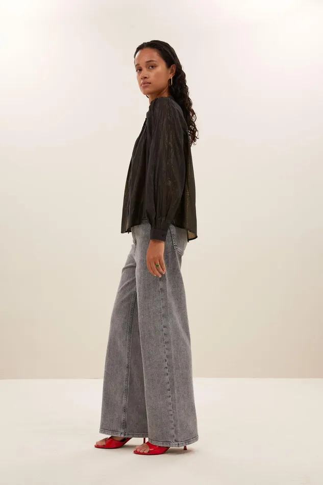 Women Meggie Lurex Blouse Midnight Bybar Blouses