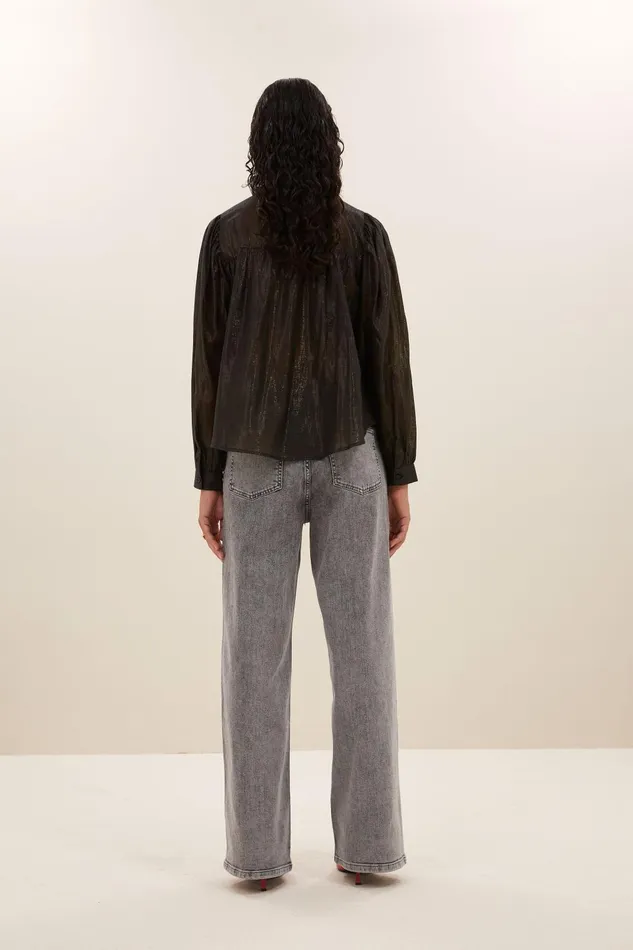 Women Meggie Lurex Blouse Midnight Bybar Blouses