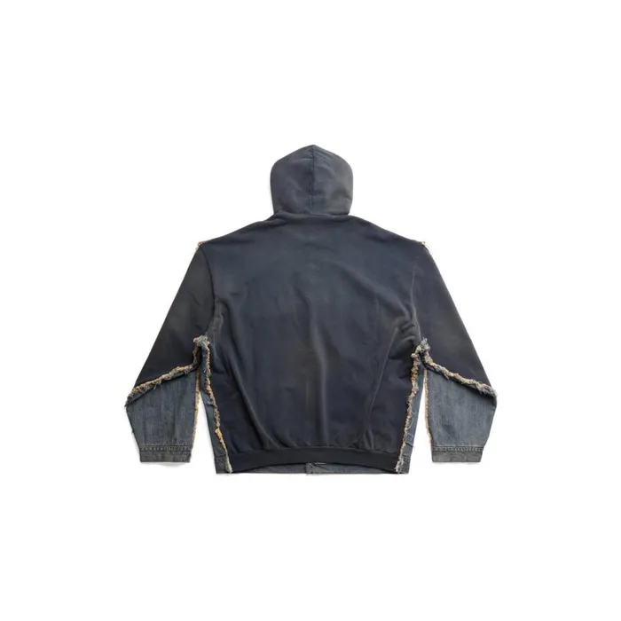 WomenMen Coats and Jackets Balenciaga Balenciaga Paris Hybrid Hooded Jacket In Blue