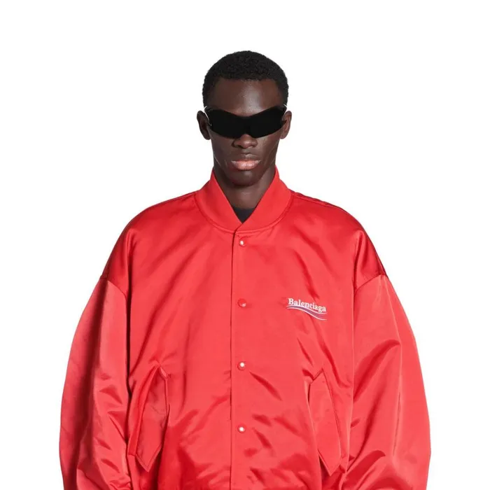 WomenMen Coats and Jackets Balenciaga Political Campaign Varsity Jacket In Red