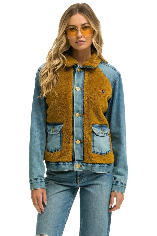 WomenMen Denim Aviator Nation Aspen Sherpa Unisex Denim Jacket 8211 Medium Vintage WomenMen Denim Aviator Nation Aspen Sherpa Unisex Denim Jacket 8211 Medium Vintage