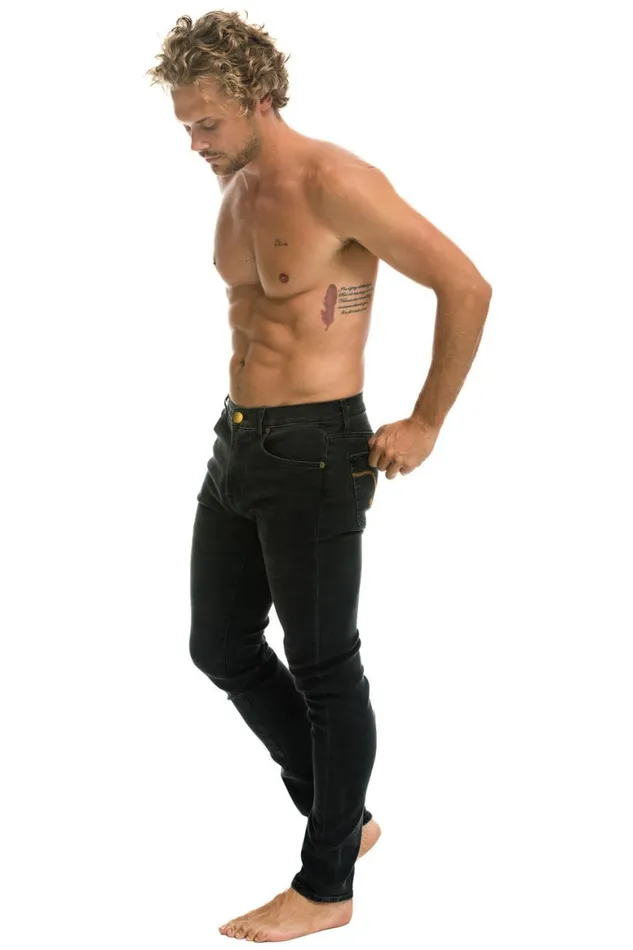 WomenMen Denim Aviator Nation Slim Fit Surfer Denim Jean 8211 Vintage Black