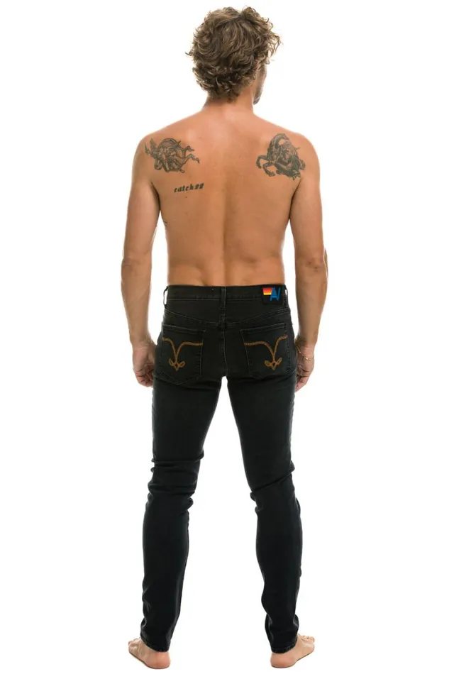 WomenMen Denim Aviator Nation Slim Fit Surfer Denim Jean 8211 Vintage Black