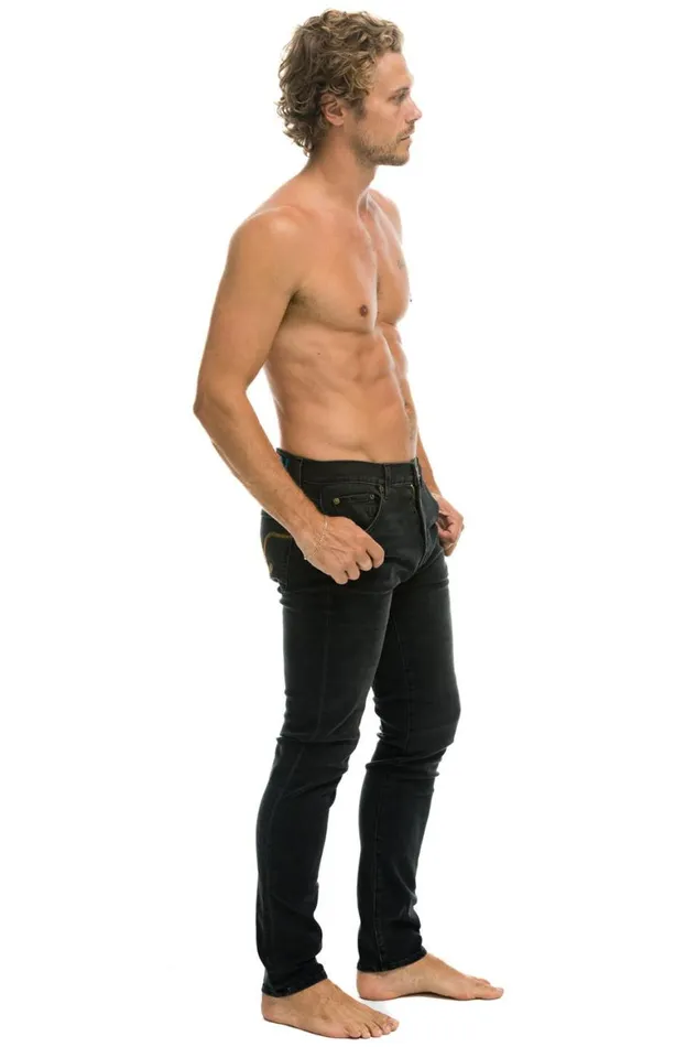 WomenMen Denim Aviator Nation Slim Fit Surfer Denim Jean 8211 Vintage Black