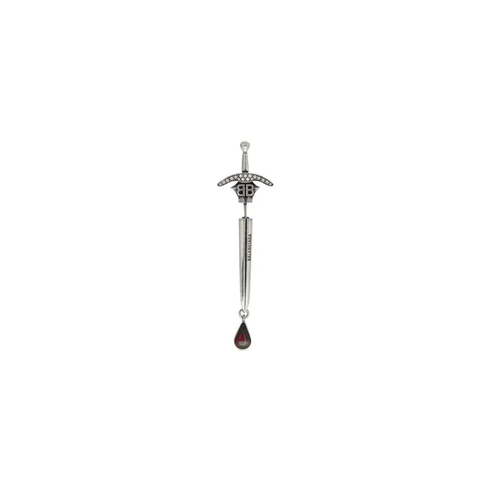 WomenMen Earrings Balenciaga Goth Sword Earring In Silver