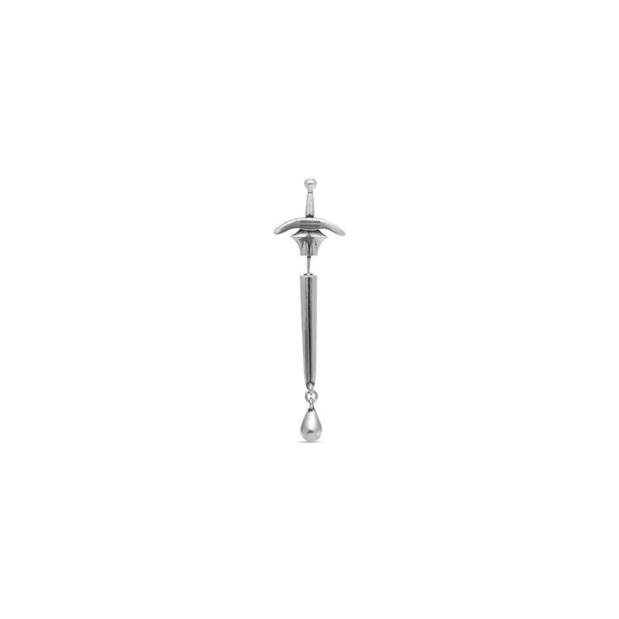 WomenMen Earrings Balenciaga Goth Sword Earring In Silver