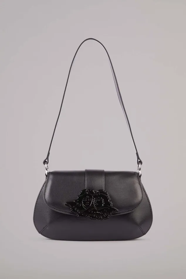 WomenMen Fiorucci Bags Angels Plaque Shoulder Bag Black