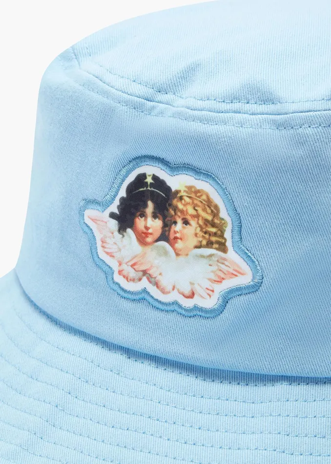 WomenMen Fiorucci Hats Icon Angels Bucket Hat Blue WomenMen Fiorucci Hats Icon Angels Bucket Hat Blue