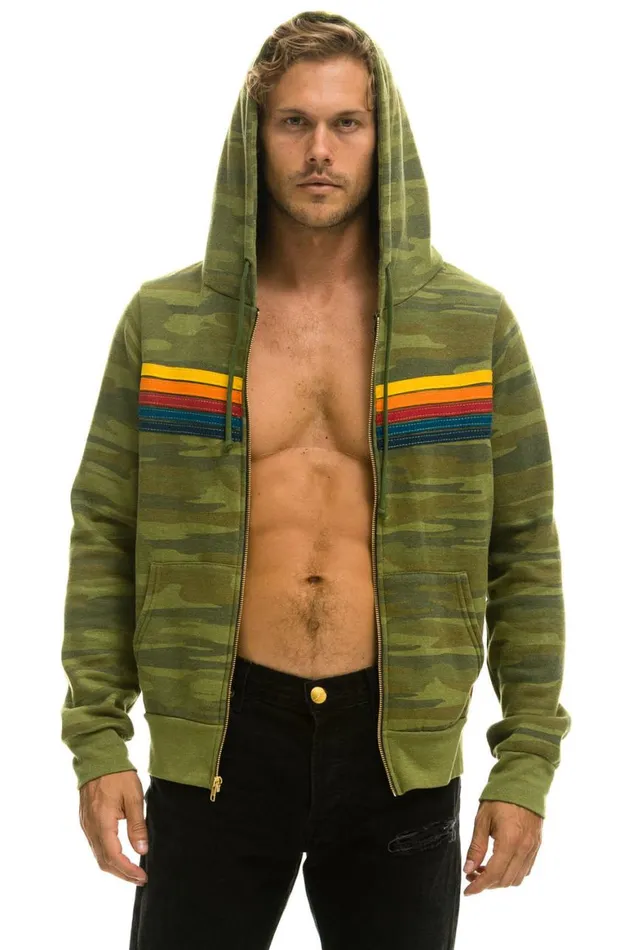 WomenMen Hoodies Aviator Nation 5 Stripe Hoodie 8211 Camo