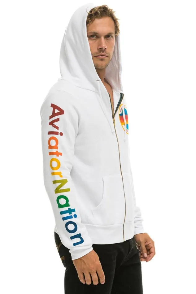 WomenMen Hoodies Aviator Nation Aspen Hoodie 8211 White