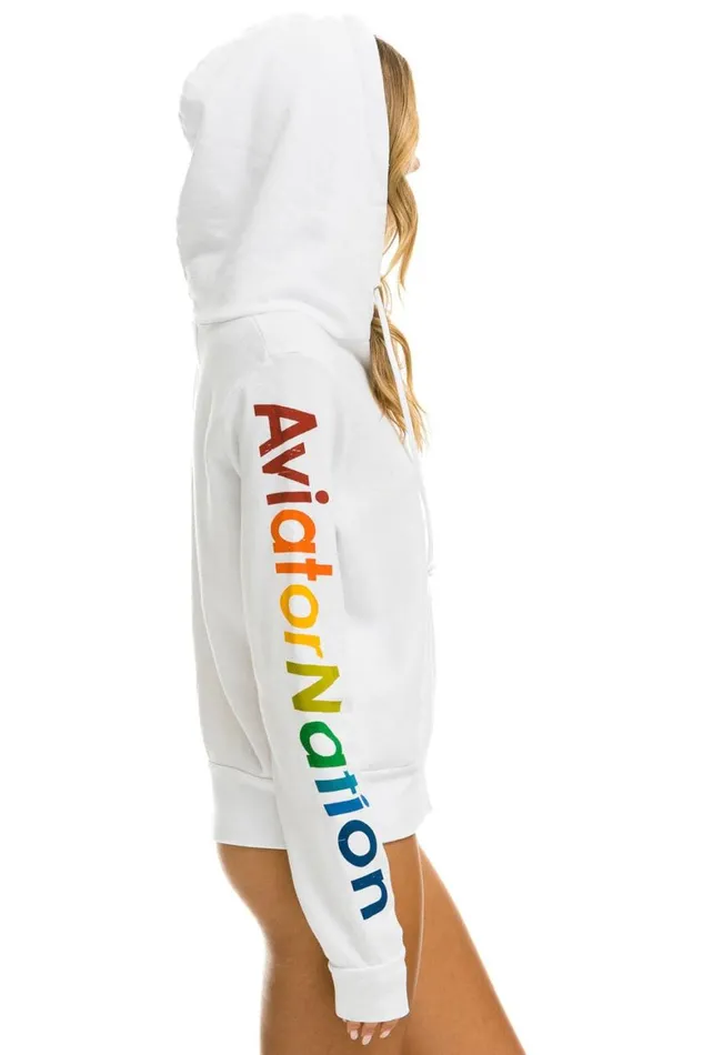 WomenMen Hoodies Aviator Nation Aspen Hoodie 8211 White