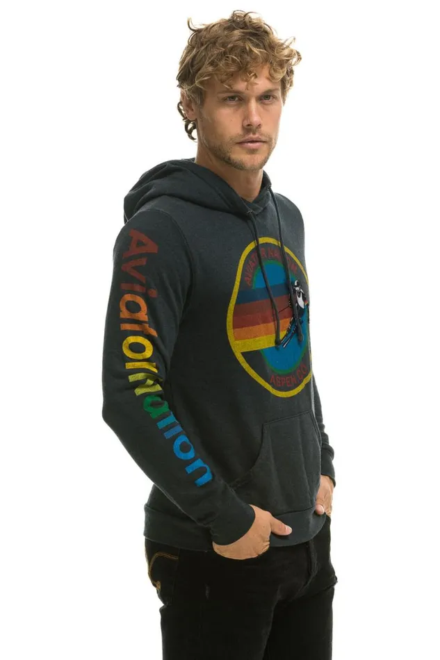 WomenMen Hoodies Aviator Nation Aspen Pullover Hoodie 8211 Charcoal