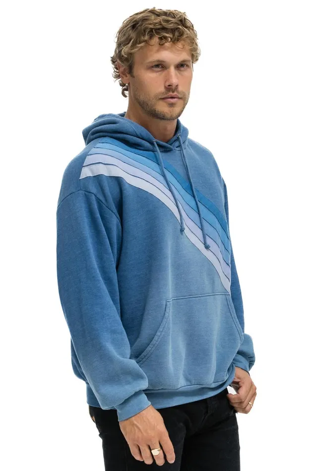 WomenMen Hoodies Aviator Nation Cross Stripe Relaxed Pullover Hoodie 8211 Faded Water