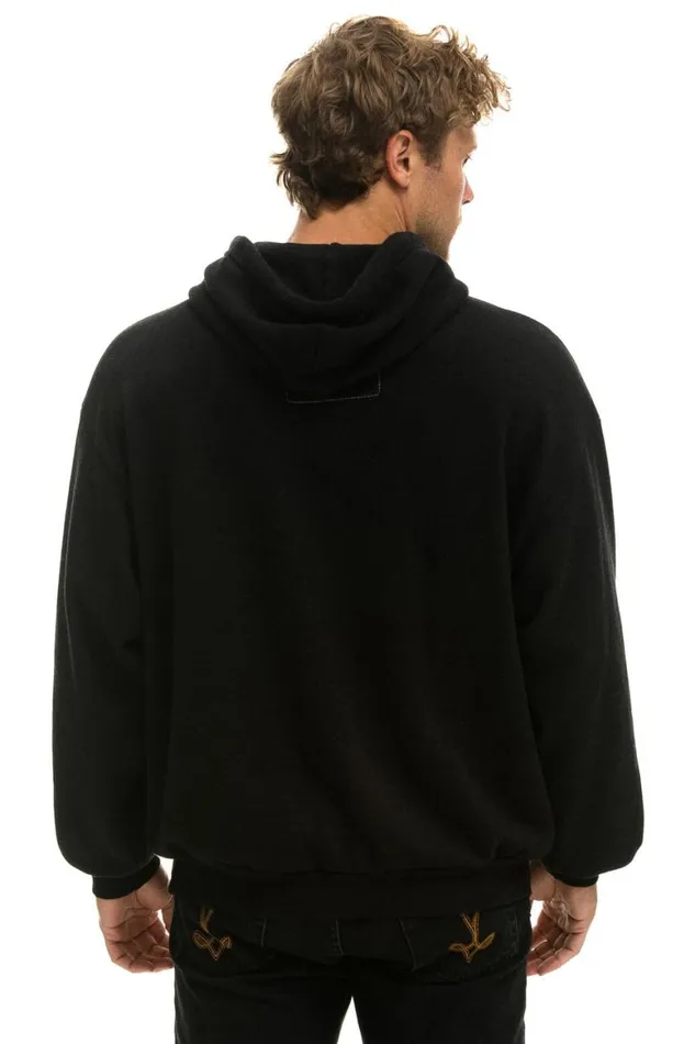 WomenMen Hoodies Aviator Nation Id Rather Be Surfing Relaxed Pullover Hoodie 8211 Black