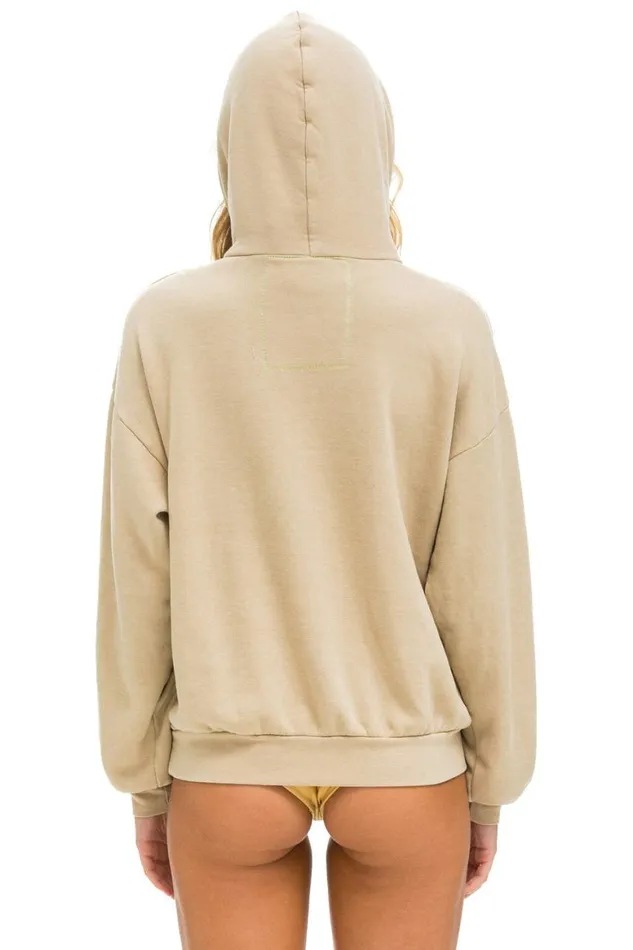 WomenMen Hoodies Aviator Nation Logo Stitch Pullover Relaxed Hoodie 8211 Sand