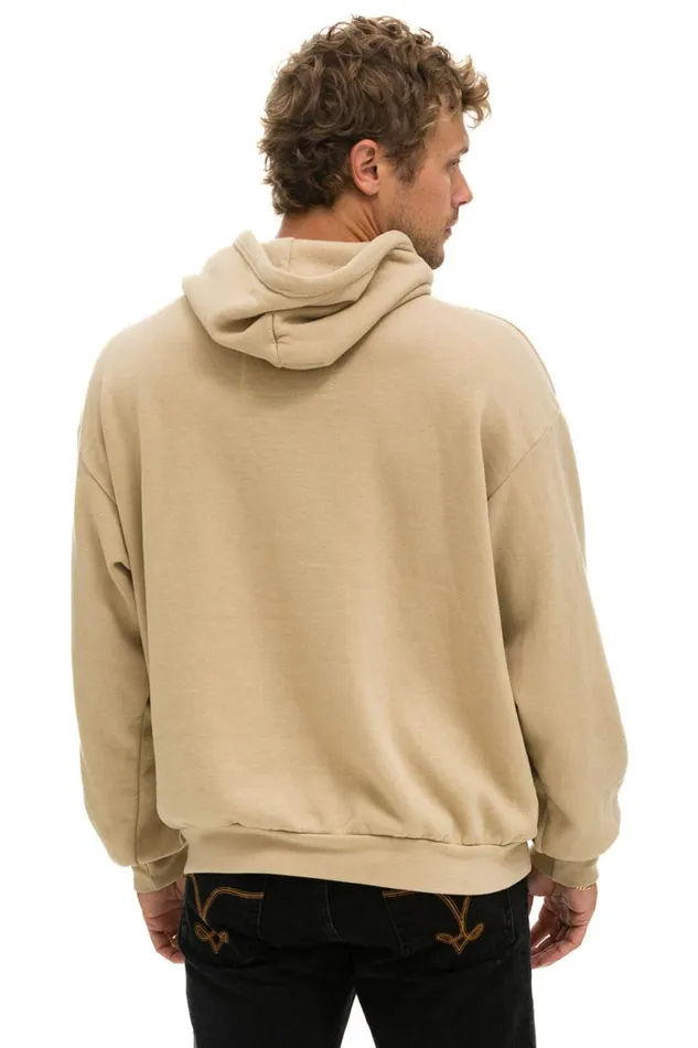 WomenMen Hoodies Aviator Nation Logo Stitch Pullover Relaxed Hoodie 8211 Sand
