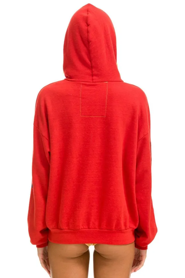 WomenMen Hoodies Aviator Nation Malibu Relaxed Pullover Hoodie 8211 Red