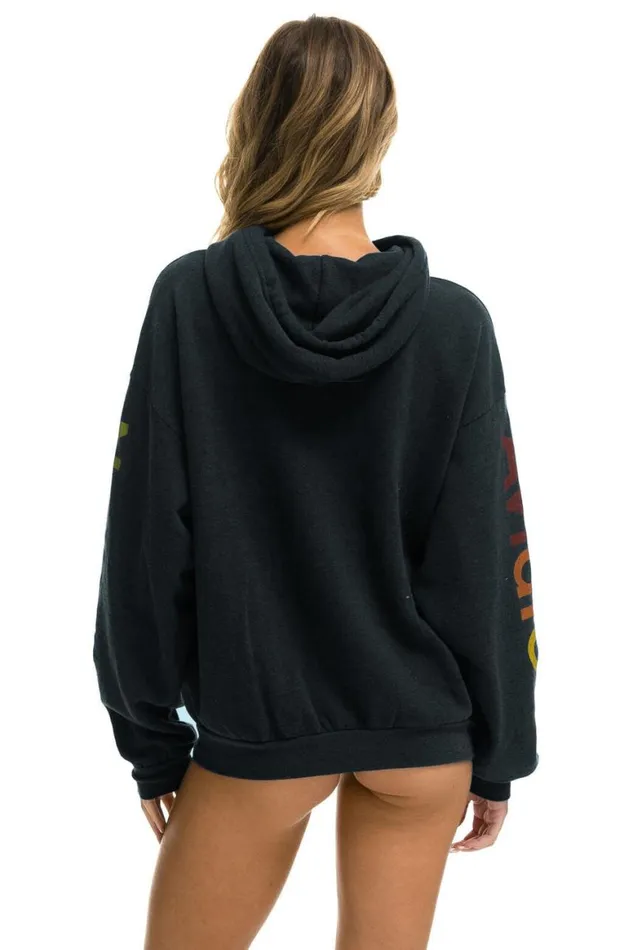 WomenMen Hoodies Aviator Nation Nashville Relaxed Pullover Hoodie 8211 Charcoal