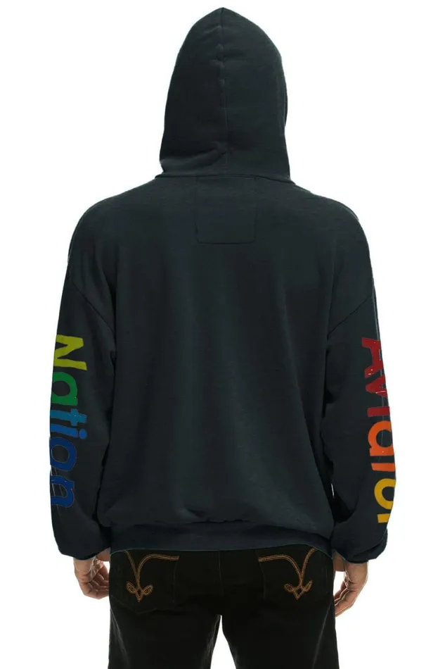 WomenMen Hoodies Aviator Nation Nashville Relaxed Pullover Hoodie 8211 Charcoal
