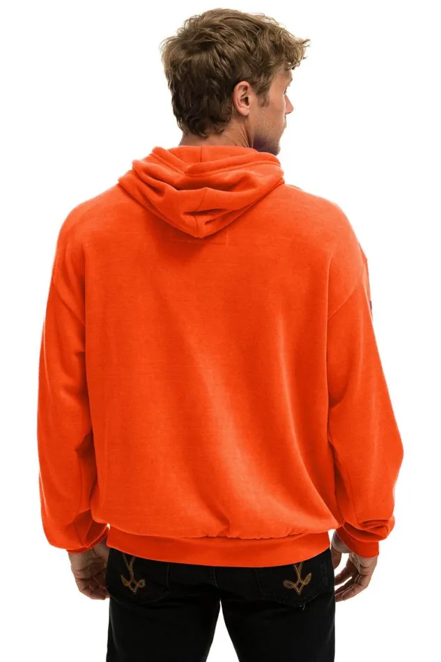 WomenMen Hoodies Aviator Nation New York City Relaxed Pullover Hoodie 8211 Orange