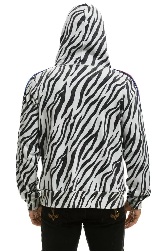 WomenMen Hoodies Aviator Nation Ninja Pullover Hoodie 8211 Zebra