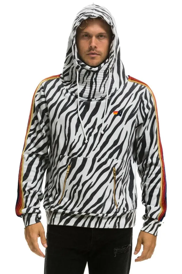 WomenMen Hoodies Aviator Nation Ninja Pullover Hoodie 8211 Zebra
