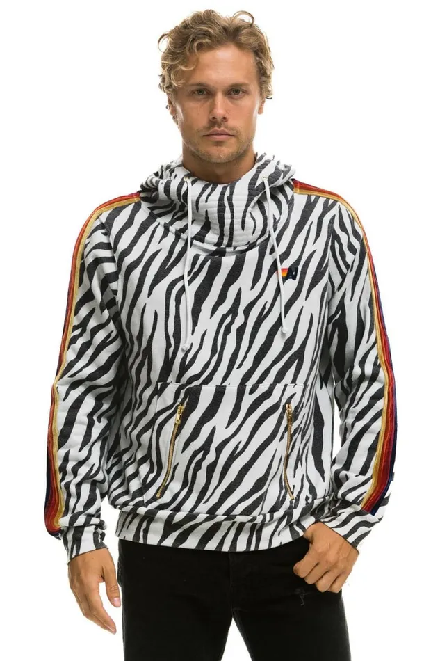 WomenMen Hoodies Aviator Nation Ninja Pullover Hoodie 8211 Zebra