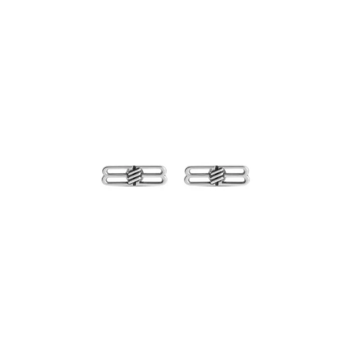 WomenMen Jewellery Balenciaga Bb Icon Earrings In Antique Silver