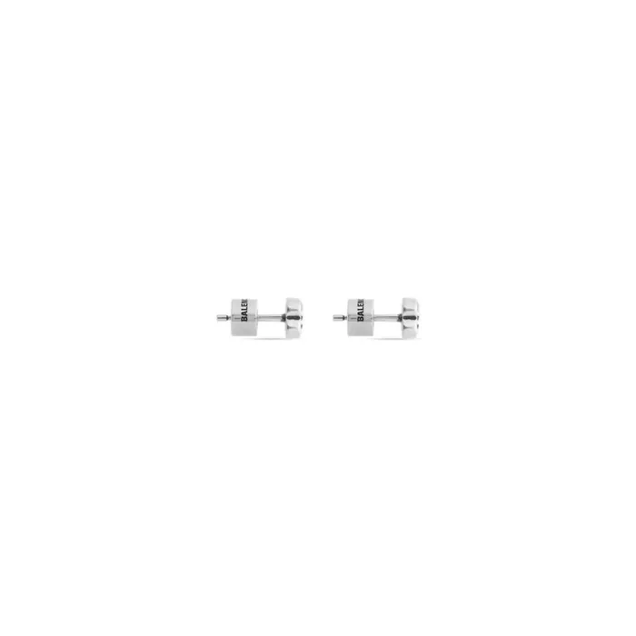 WomenMen Jewellery Balenciaga Bb Icon Earrings In Antique Silver