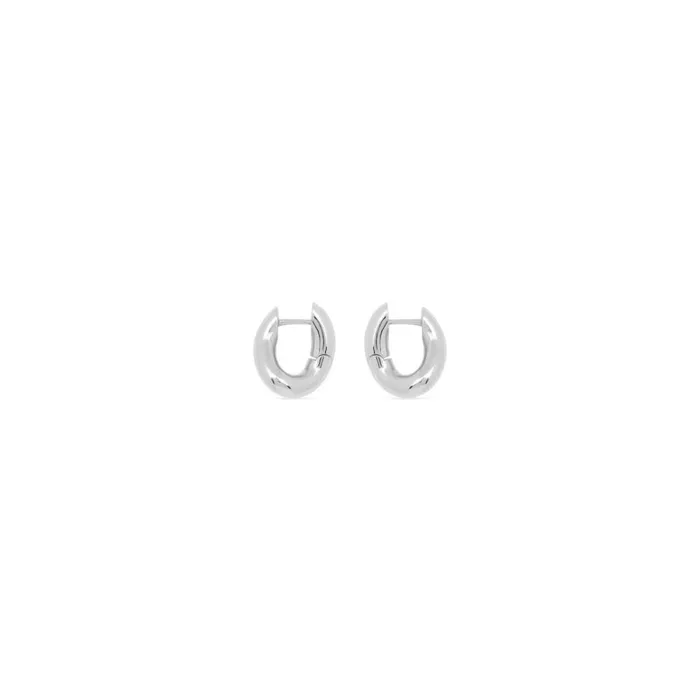 WomenMen Jewellery Balenciaga Loop Xxs Earrings In Silver