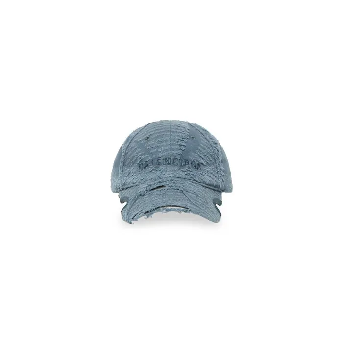 WomenMen Scarves and Caps Balenciaga Laser Destroyed Cap In Faded Blue