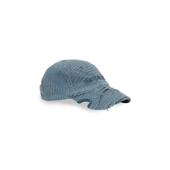 WomenMen Scarves and Caps Balenciaga Laser Destroyed Cap In Faded Blue