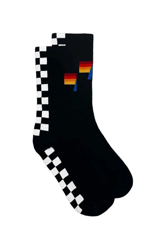 WomenMen Socks Aviator Nation Checkered Sock 8211 Black White