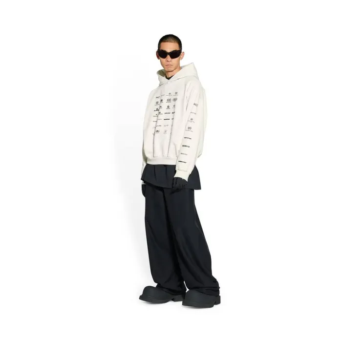 WomenMen Sweatshirts and Hoodies Balenciaga Archives Logos Hoodie Medium Fit In Light Beige WomenMen Sweatshirts and Hoodies Balenciaga Archives Logos Hoodie Medium Fit In Light Beige