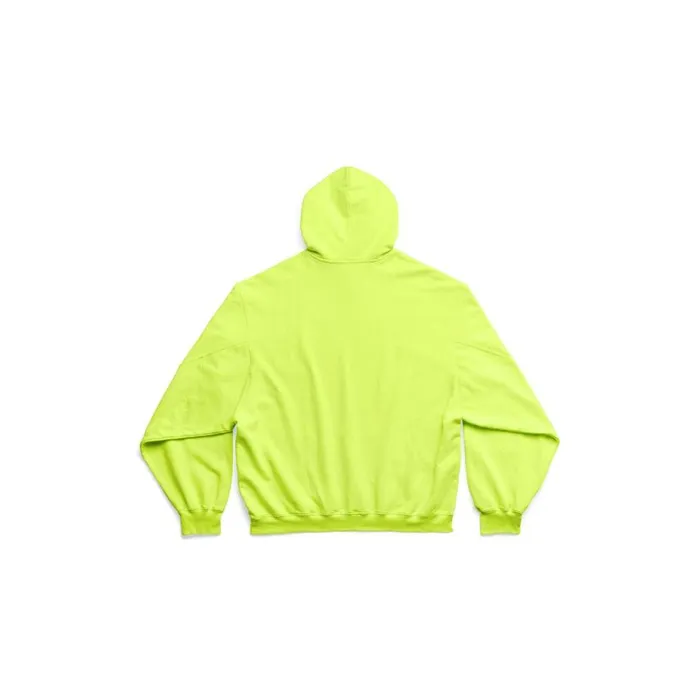 WomenMen Sweatshirts and Hoodies Balenciaga Caps Destroyed Hoodie In Fluo Yellow