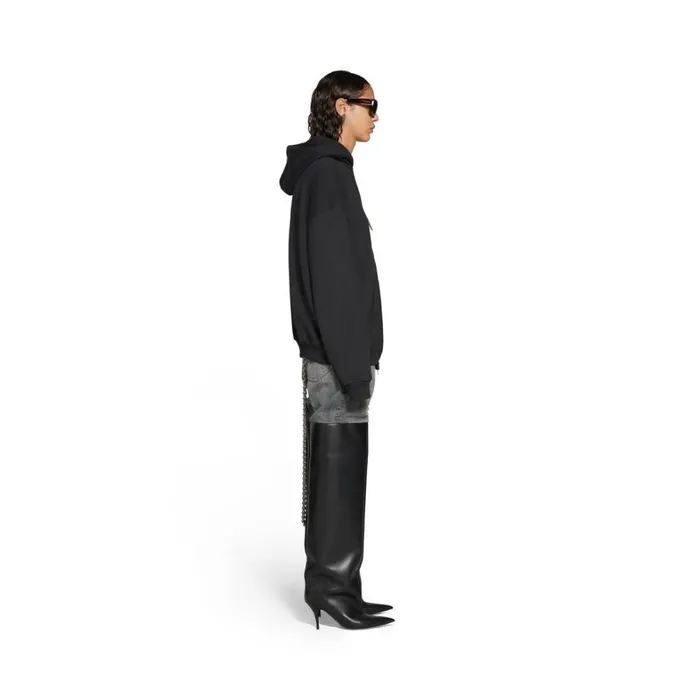WomenMen Sweatshirts and Hoodies Balenciaga Sticky Note Zipup Hoodie Medium Fit In Black Faded