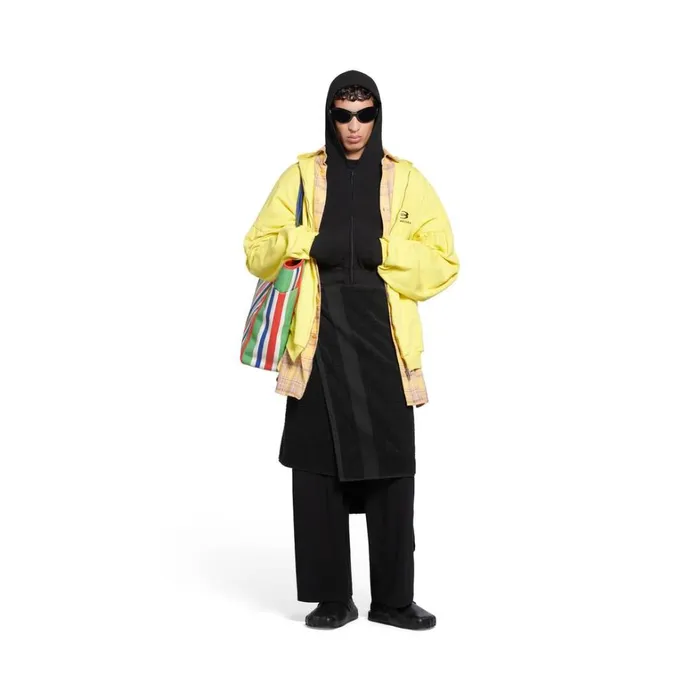 WomenMen Sweatshirts and Hoodies Balenciaga Unity Sports Icon Layered Hoodie Oversized In Yellowblack WomenMen Sweatshirts and Hoodies Balenciaga Unity Sports Icon Layered Hoodie Oversized In Yellowblack