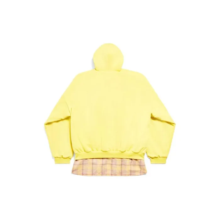 WomenMen Sweatshirts and Hoodies Balenciaga Unity Sports Icon Layered Hoodie Oversized In Yellowblack