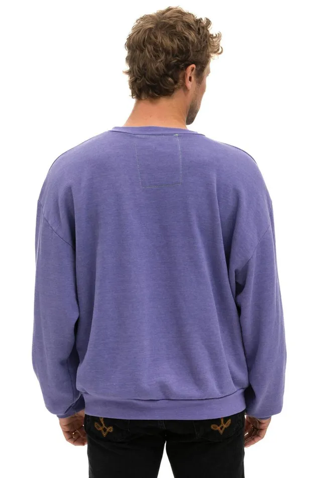 WomenMen Sweatshirts Aviator Nation Bolt 2 Relaxed Crew Sweatshirt 8211 Lavender Neon Pink