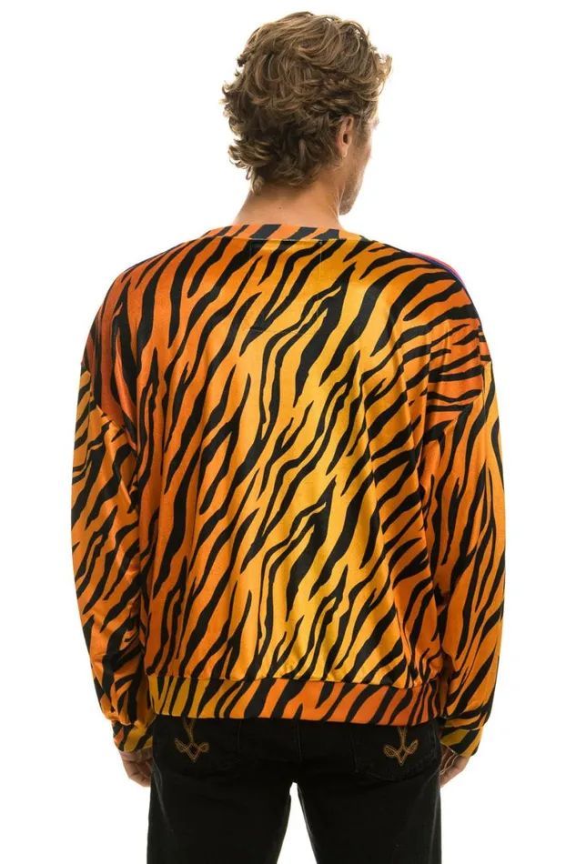 WomenMen Sweatshirts Aviator Nation Classic Velvet Relaxed Sweatshirt 8211 Tiger
