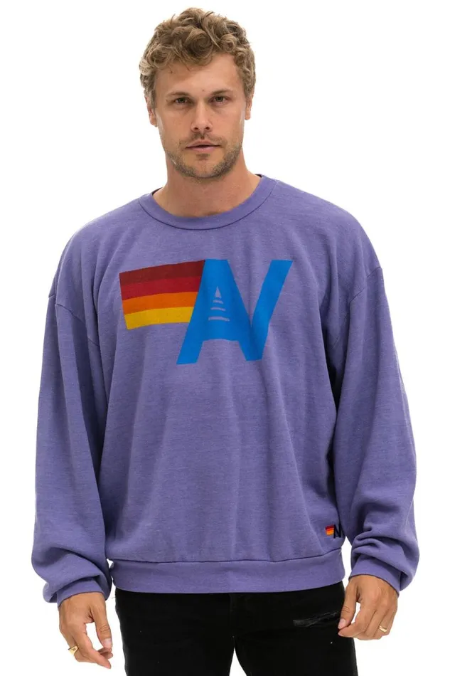 WomenMen Sweatshirts Aviator Nation Logo Relaxed Crew Sweatshirt 8211 Lavender