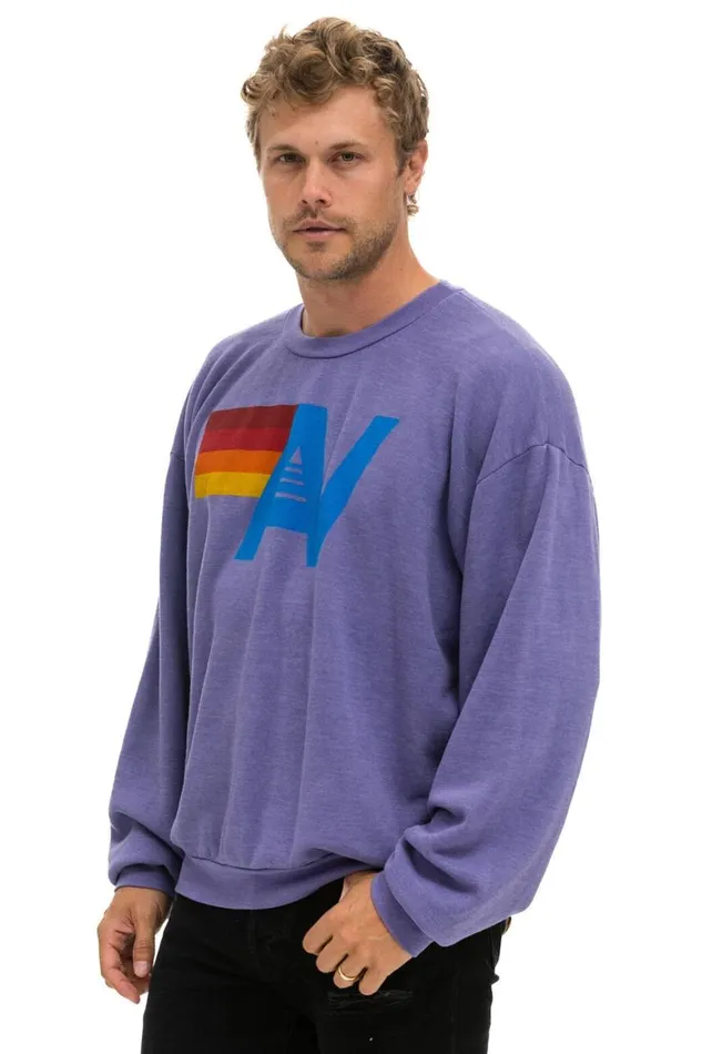 WomenMen Sweatshirts Aviator Nation Logo Relaxed Crew Sweatshirt 8211 Lavender