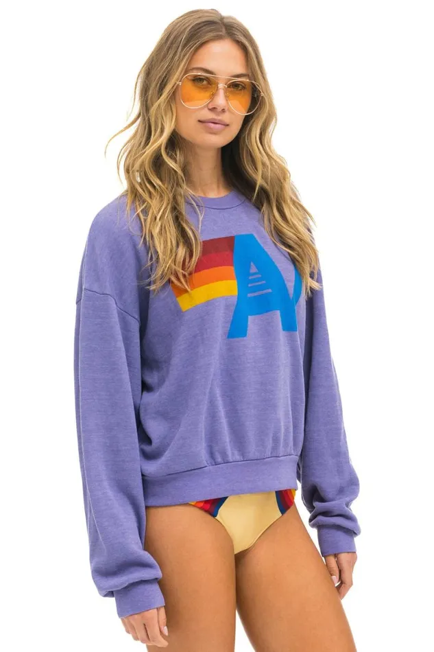 WomenMen Sweatshirts Aviator Nation Logo Relaxed Crew Sweatshirt 8211 Lavender