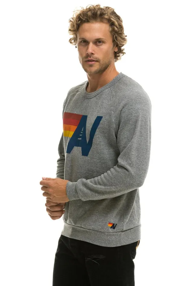 WomenMen Sweatshirts Aviator Nation Logo Sweatshirt 8211 Heather Grey