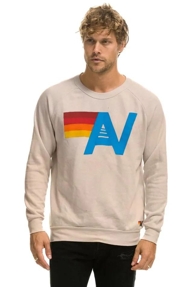 WomenMen Sweatshirts Aviator Nation Logo Sweatshirt 8211 Sand