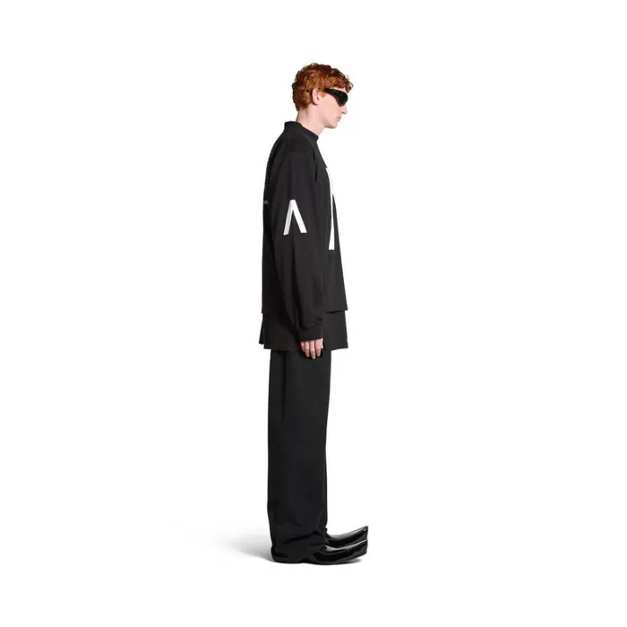 WomenMen Tshirts Balenciaga Balenciaga Music Archive Series Connected Long Sleeve Tshirt Medium Fit In Blackwhite