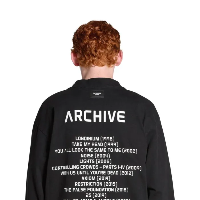 WomenMen Tshirts Balenciaga Balenciaga Music Archive Series Connected Long Sleeve Tshirt Medium Fit In Blackwhite